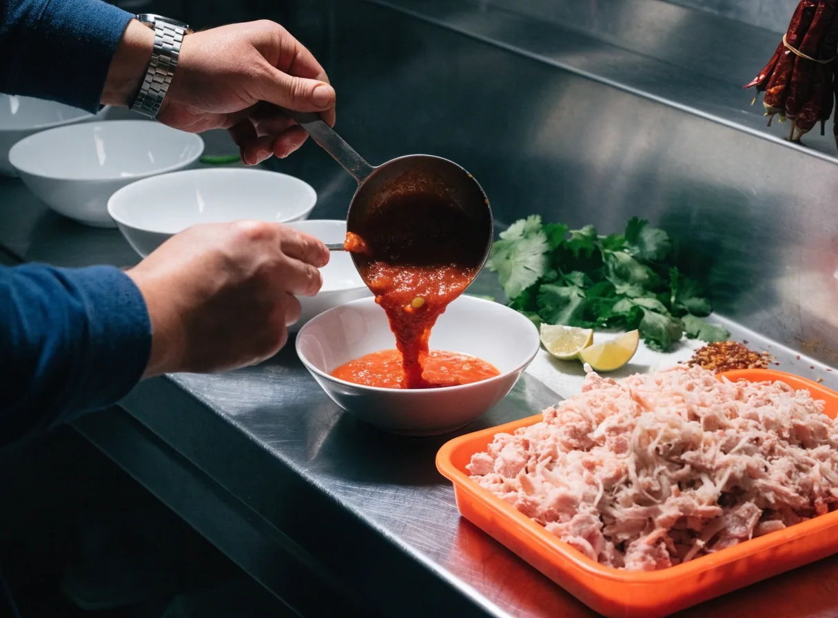 Fresh salsa bowls on a dark counter