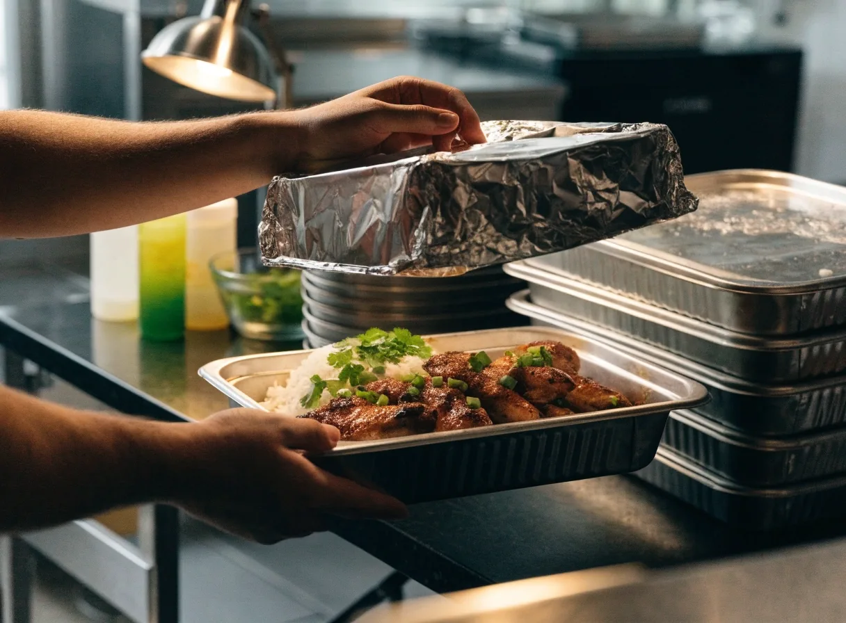 Catering trays prepared for a group order